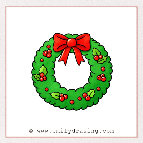 Preview of Christmas Wreath drawing